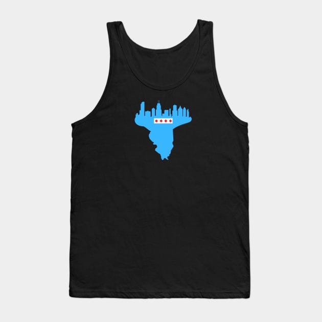 Chicago Illinois City Flag Tank Top by Abide the Flow